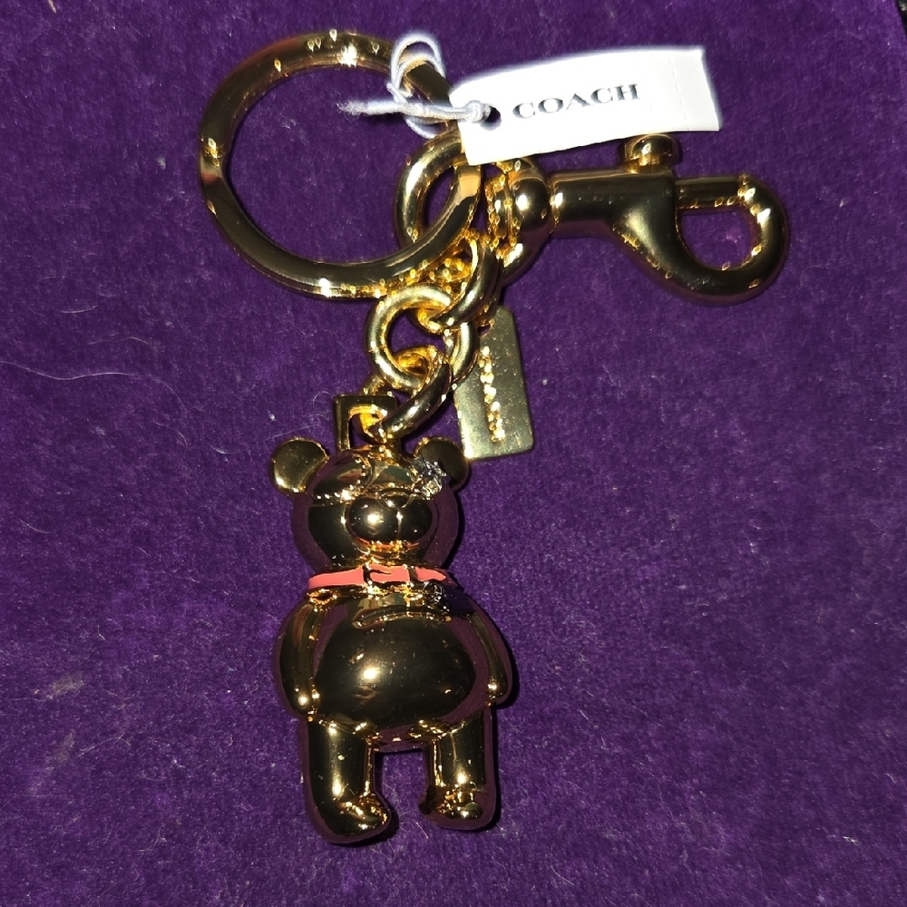 Coach Gold Bear Key Holder